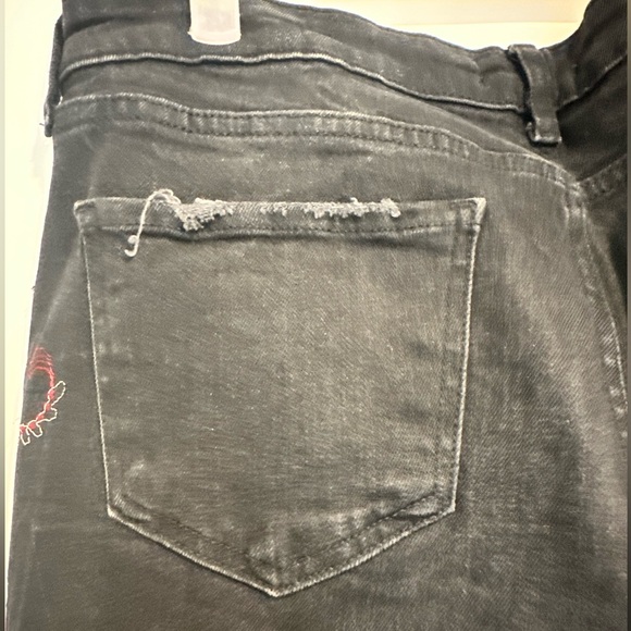 Zara THE SKINNY JEANS WITH FLORAL EMBROIDERY size US 12 - Picture 7 of 8